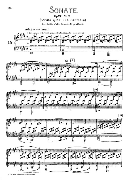Línea de visión Logro agrio Sonata para piano n.º 14 "Claro de Luna" (Piano Sonata No. 14 "Moonlight")  Original version - Piano - Partituras - Cantorion, partituras y páginas  musicales gratis