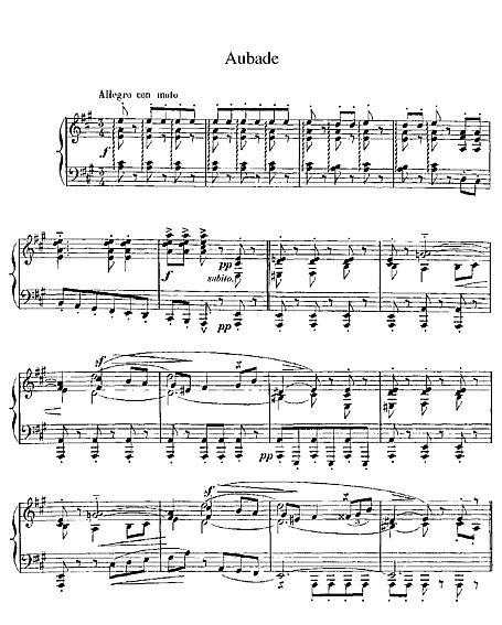 Aubade Piano Sheet music Cantorion Free sheet music free scores