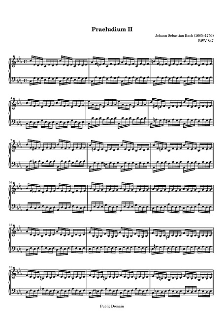 instructor Crítico insertar Prelude and Fugue No. 2 Prelude - Clavecín, Piano - Partituras - Cantorion,  partituras y páginas musicales gratis