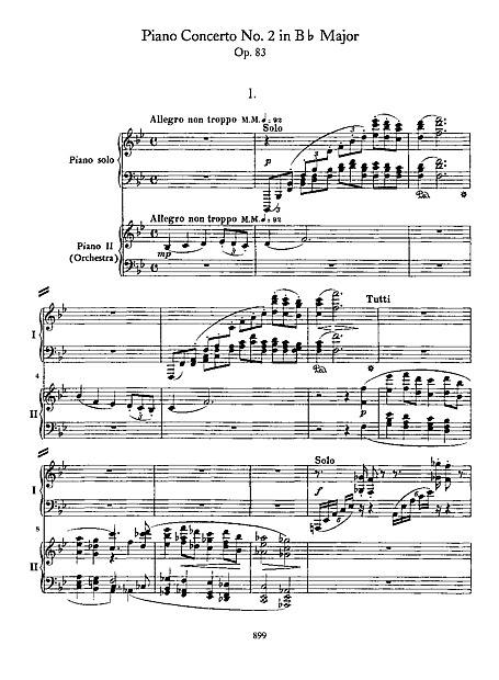 Piano Concerto No. 2 in B flat major Piano Duet - Piano duet