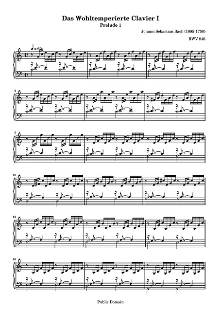 sabor dulce Noroeste Gorrión Prelude and Fugue No. 1 Prelude - Clavecín, Piano - Partituras - Cantorion,  partituras y páginas musicales gratis