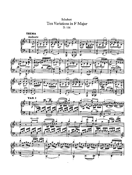 10 Variations in F ピアノ - 楽譜 - カントリーアン, 無料楽譜