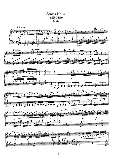 Piano Sonata No. 4 ピアノ - 楽譜 - カントリーアン, 無料楽譜