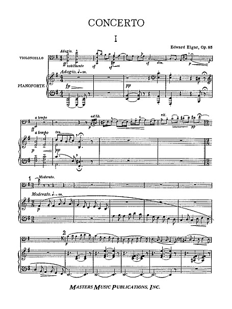 Cello Concerto Piano reduction チェロ、ピアノ 楽譜 カントリーアン, 無料楽譜