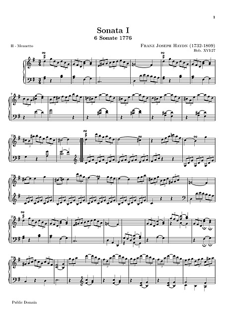 Sonata No. 42 2. Menuetto - Piano, Harpsichord - Sheet music