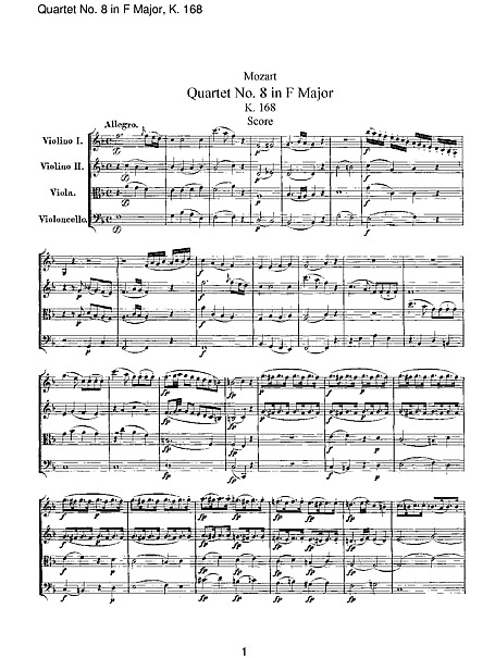 String Quartet No. 8 Full Score - - 乐谱- Cantorion, 免费乐谱