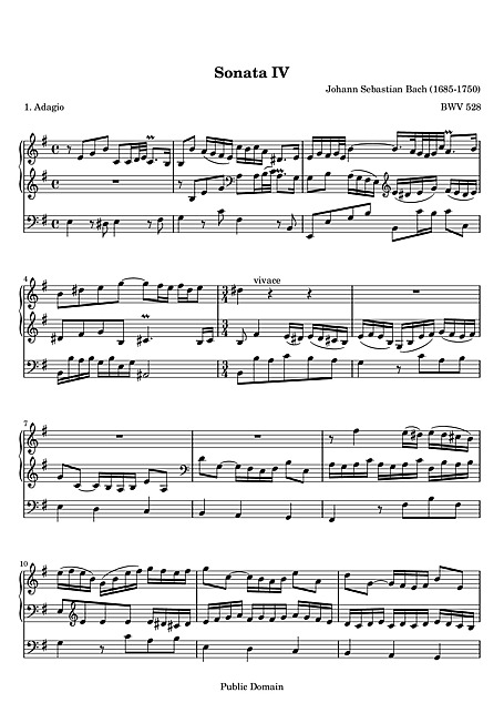 Trio Sonata Original version - オルガン - 楽譜 - カントリーアン, 無料楽譜
