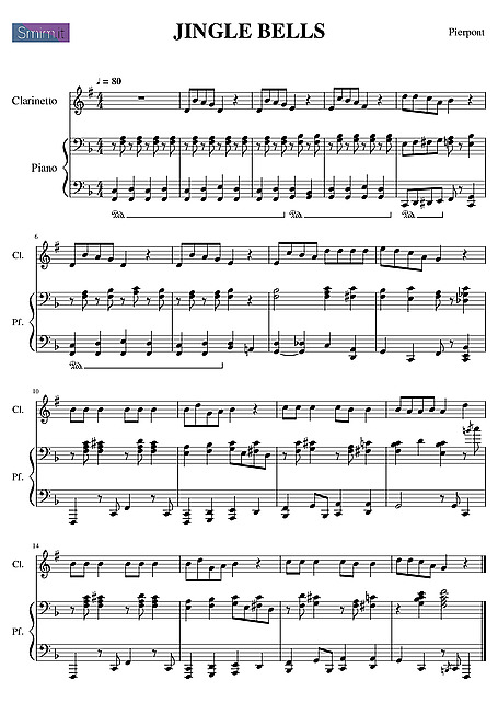 Jingle Bells Clarinetto - Spartiti - Cantorion - Spartiti e partiture gratis