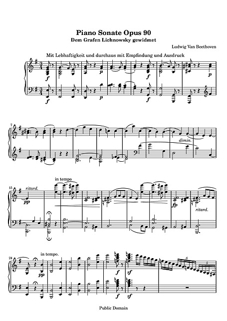 Piano Sonata No. 27 1. Mit Lebhaftigkeit - ピアノ - 楽譜 