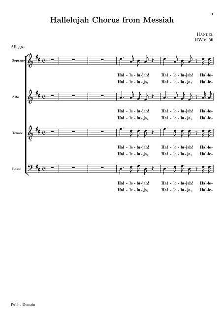 Handel Dover Choral Music Scores Messiah in Full Score