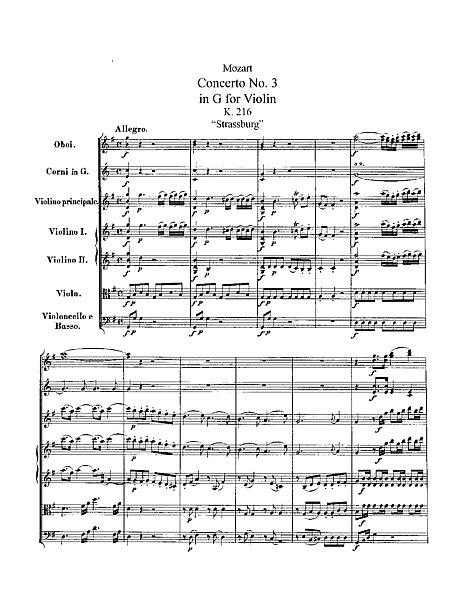 Opdatering Skænk service Violin Concerto No. 3 Full score - Violin, Orchestra - Sheet music -  Cantorion - Free sheet music, free scores