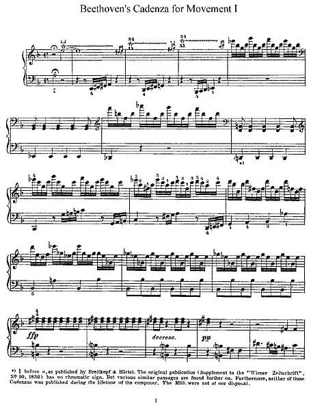 Piano Concerto No. 20 Cadenza - - 楽譜 - カントリーアン, 無料楽譜