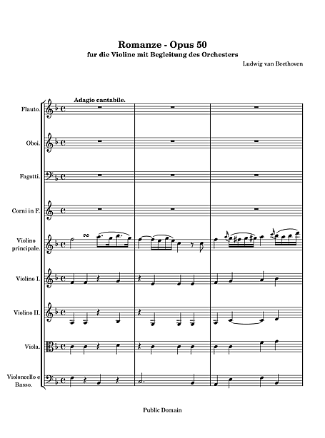 Romance for Violin and Orchestra No. 2 Full score - ヴァイオリン 