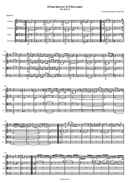 Quartet No. 65 Full score - Quarteto de cordas, Violino, Violino, Viola,  Violoncelo - Partituras - Cantorion - Partituras grátis