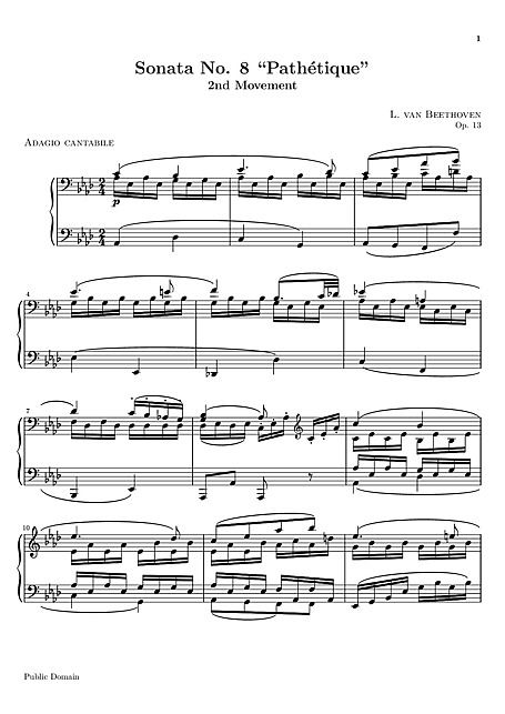 beethoven sonata 8 sheet music