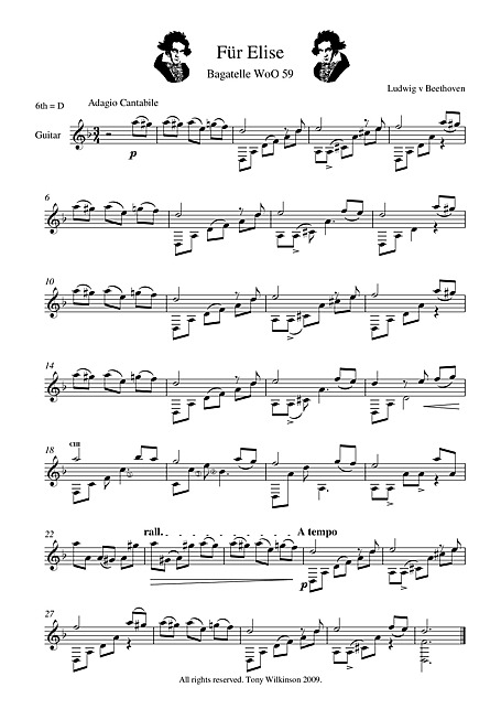 fur elise guitar sheet