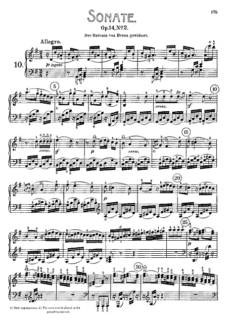 Piano Sonata No. 10 ピアノ - 楽譜 - カントリーアン, 無料楽譜