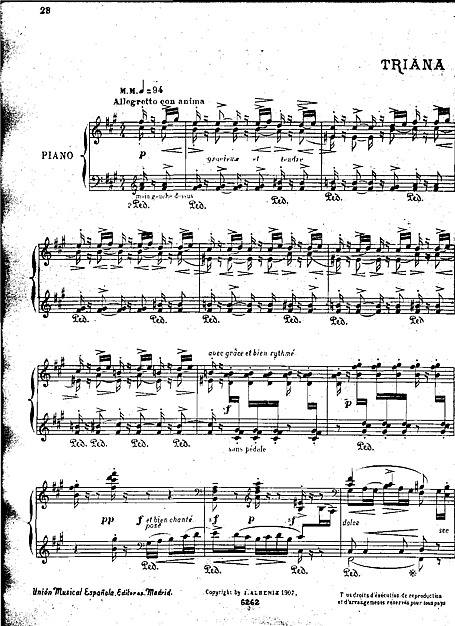 Iberia Book 2 No. 3 Triana - ピアノ - 楽譜 - カントリーアン, 無料楽譜