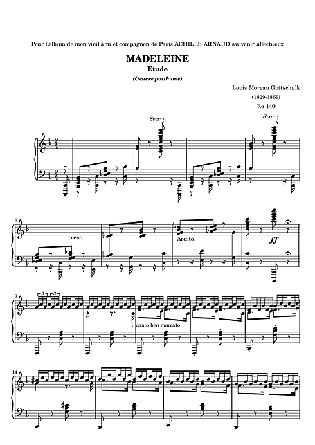 KOSZÜL Julien Bonsoir Madeleine Chant Piano ca1880 partition sheet music score 