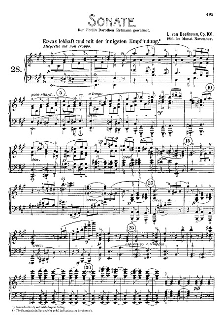 Piano Sonata No. 28 ピアノ - 楽譜 - カントリーアン, 無料楽譜