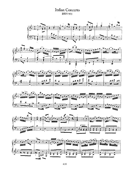 Italian Concerto Piano - Sheet music - Cantorion - Free sheet