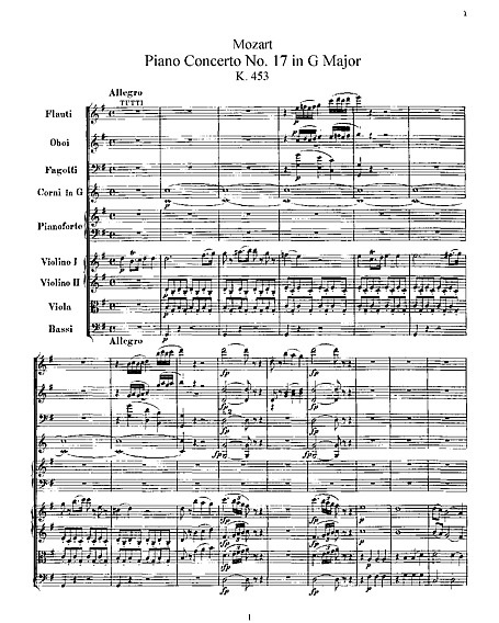 Concerto No. 17 Full Score - - Partituras - Cantorion, páginas musicales gratis