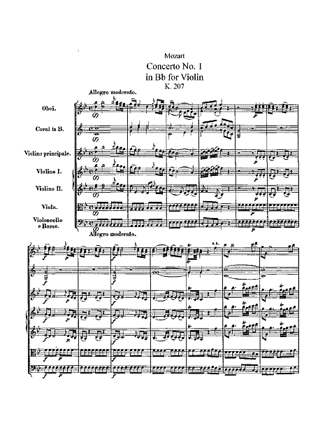 mozart violin sheet