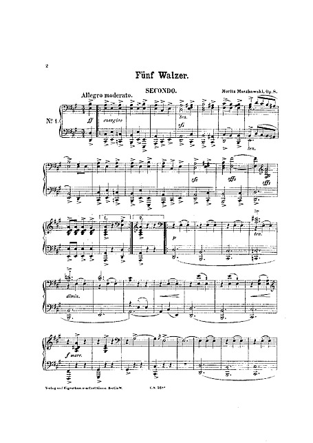 Fünf Walzer Piano 4 - Piano a cuatro manos - Partituras - Cantorion, páginas musicales gratis