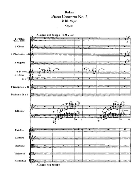 Piano Concerto No. 2 in B flat major Full Score - - Sheet music