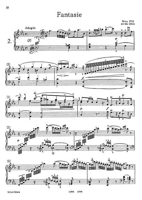 Rico Jarra Sin valor Fantasia - K. 396/385f in C minor - Wolfgang Amadeus Mozart - Sheet music -  Cantorion - Free sheet music, free scores