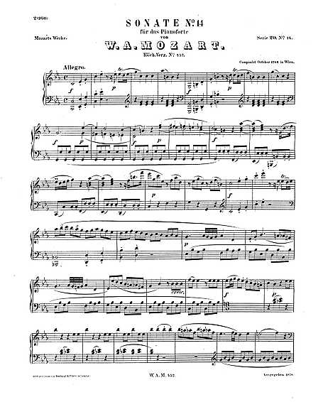 Piano Sonata No. 14 - K. 457 in ハ短調 - ヴォルフガング