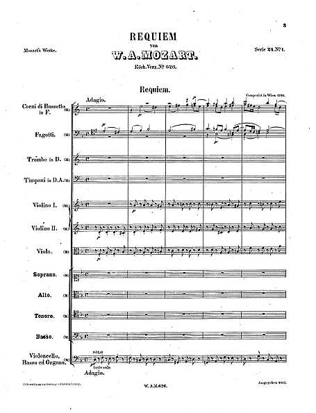 WOLFGANG AMADEUS MOZART : REQUIEM K.626 - SATB & PIANO - CHANT ET REDUCTION  DE PIANO