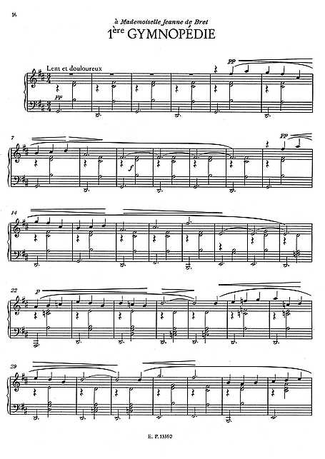 Gymnopédies (3 Gymnopédies) 1st Gymnopédie (typeset) - Piano - Partitions -  Cantorion, partitions gratuites et des annonces de concerts