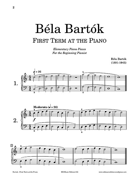 Bela Bartok The First Term at the Piano with Online Video Lessons NEW 048023990 