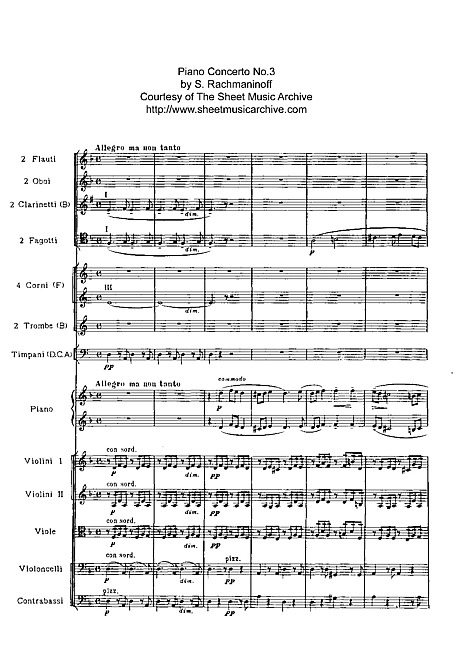 Piano Concerto No. 3 Full Score - - 악보 - 칸톨이온, 무료악보 Piano Concerto No. 3 Full Score - - 악보 - 칸톨이온, 무료악보