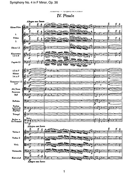 Symphony No. 4 4th Movement (full Score) - Orchestra - Sheet Music ...