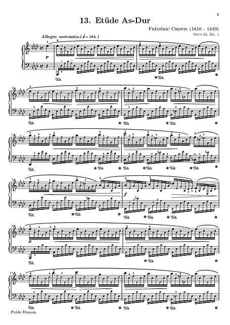 ☆ Rubinstein-Etude No.1 Sheet Music pdf, - Free Score Download ☆