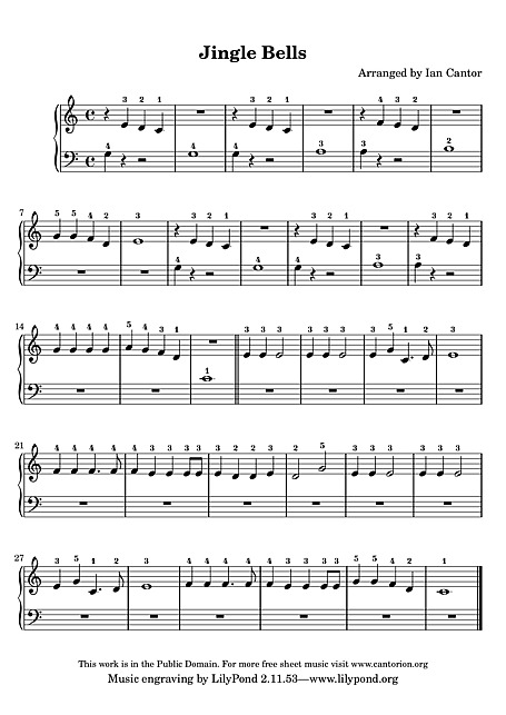 Jingle Bells Easy piano - Piano - Sheet music - Cantorion - Free sheet  music, free scores