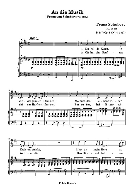 Schubert - Partitions de Piano à télécharger