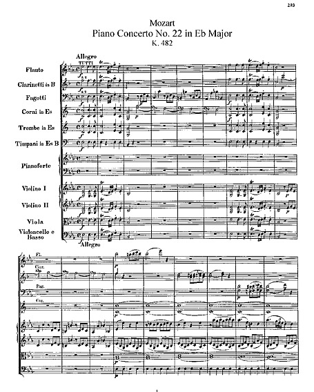 Piano Concerto No. 22 Full Score - - Sheet Music - Cantorion - Free ...