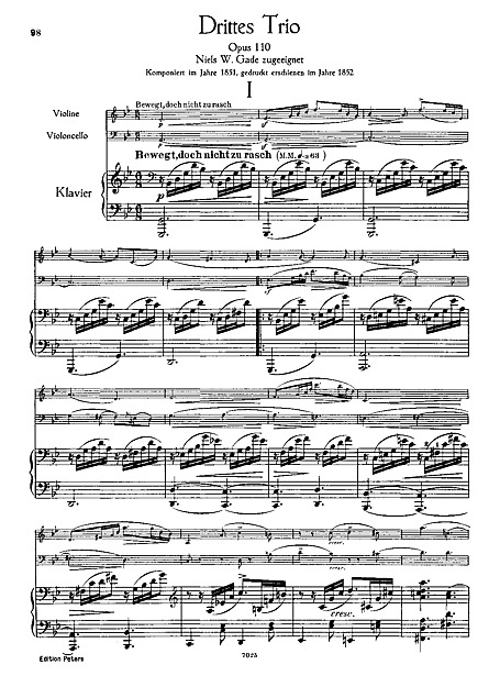 Piano Trio No. 3 in G minor - 楽譜 - カントリーアン, 無料楽譜