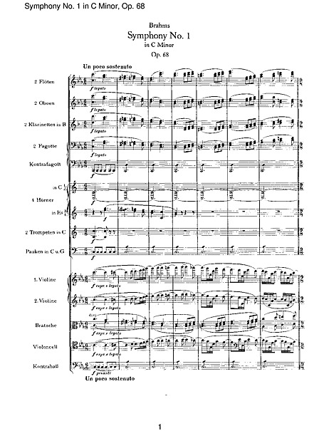 Symphony No. 1 in C minor Full Score - - 楽譜 - カントリーアン