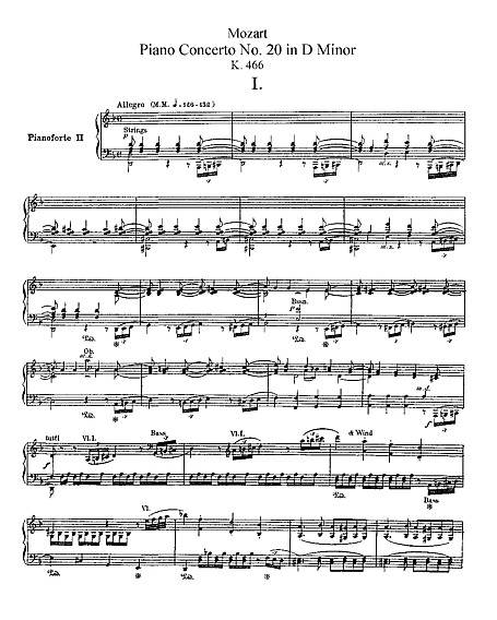 Piano Concerto No. 20 Piano Duet - Piano duet - Sheet music