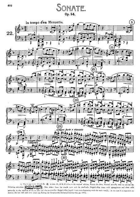 Piano Sonata No. 22 ピアノ - 楽譜 - カントリーアン, 無料楽譜