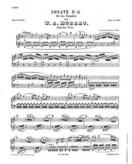 veredicto Formación Armada Piano Sonata No. 16 - K. 545 in Do mayor - Wolfgang Amadeus Mozart -  Partituras - Cantorion, partituras y páginas musicales gratis
